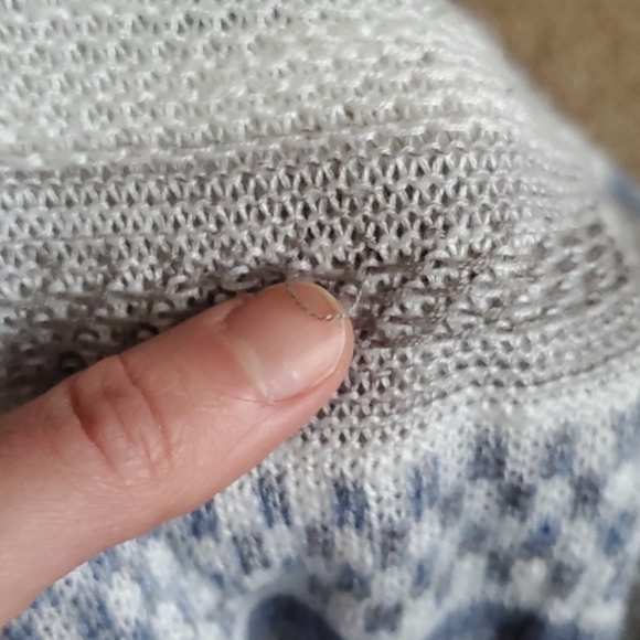 Oh MG! blue/grey/white striped sweater with hood - Picture 6 of 8